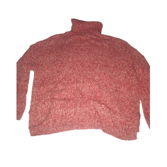 🎯3 for $30🎯 Sweater Womens XXL pink white heather turtleneck 80s 90s Oversized - Picture 2 of 7
